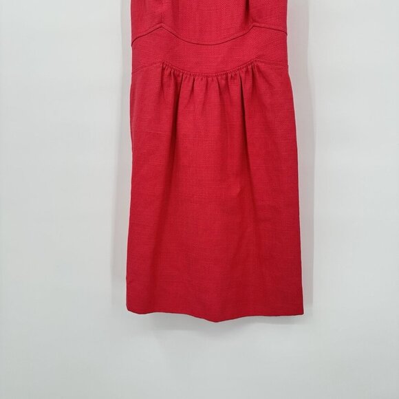 TIBI dress sundress casual 100% cotton racerback sporty sleeveless red XS 0 - Picture 4 of 7